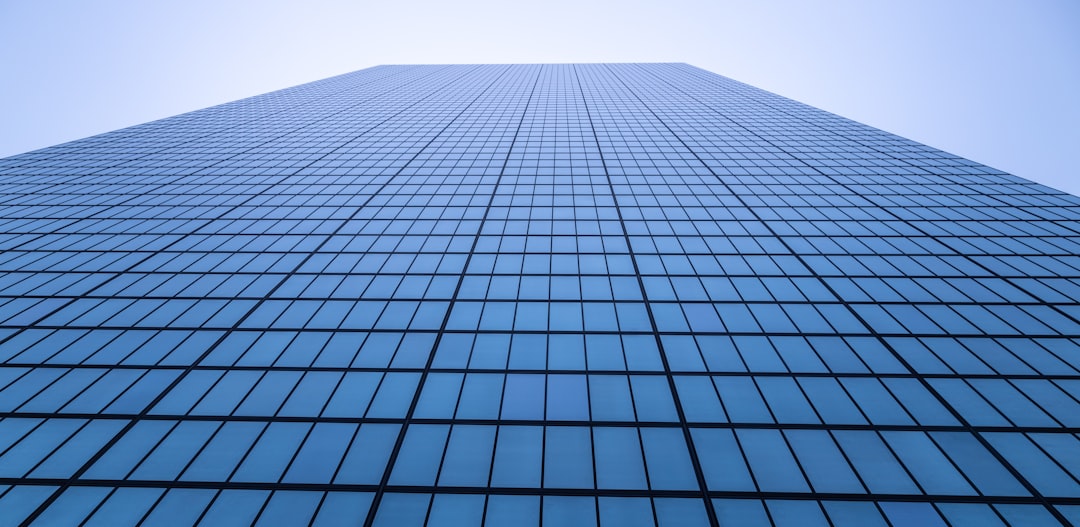 black and white glass building